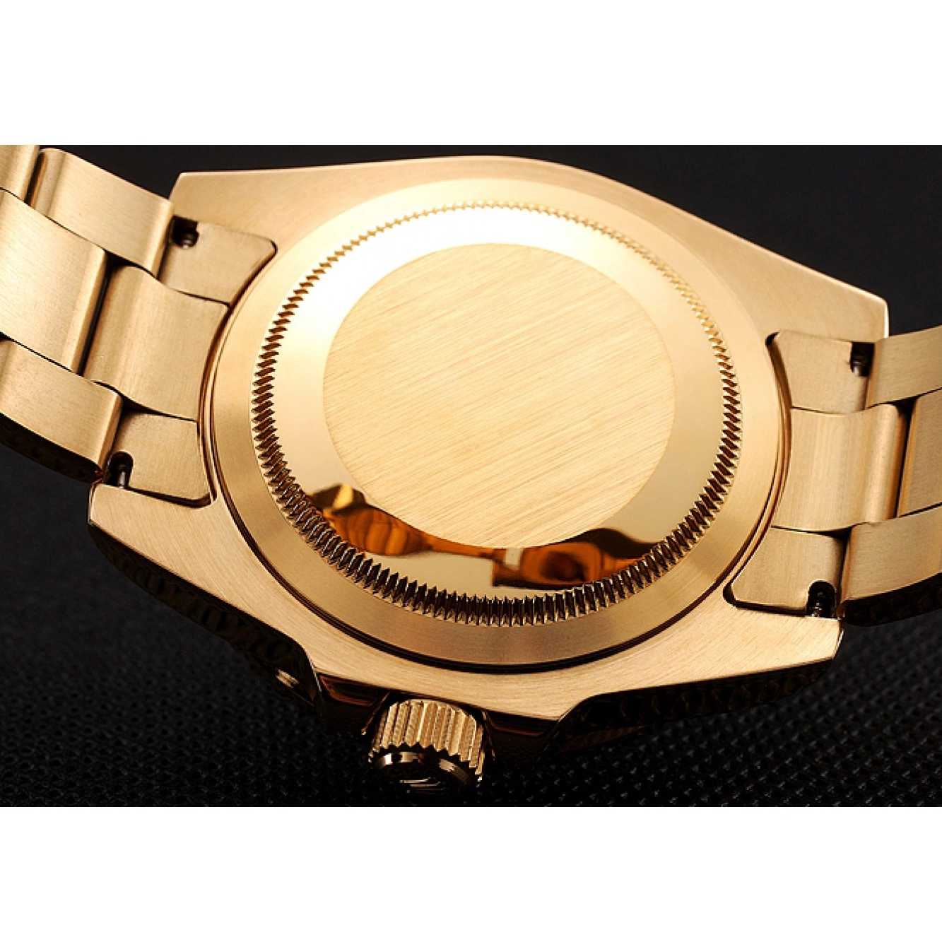 Aaa replica watch Master Bracelet Stone Case Set Swiss Rolex 1453748 GMT II Green Bezel Gold And Dial 0723